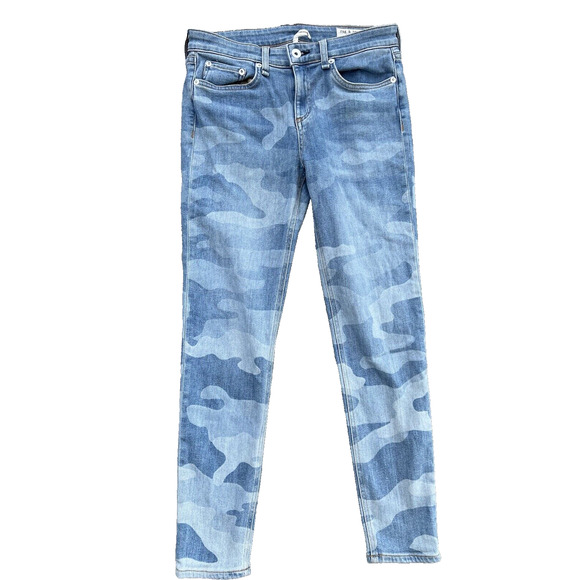 Rag & Bone Cate Faded Camo Ankle Skinny Jeans size 26 women A000323 - Picture 1 of 11